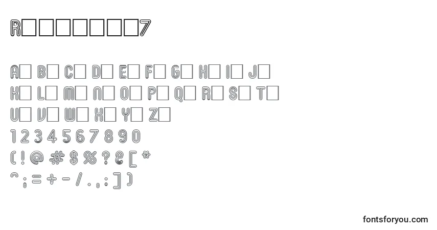 Roninset7-fontti – aakkoset, numerot, erikoismerkit