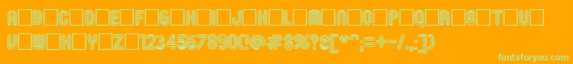Roninset7 Font – Green Fonts on Orange Background