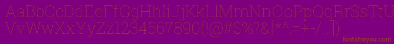 RobotoSlabThin Font – Brown Fonts on Purple Background