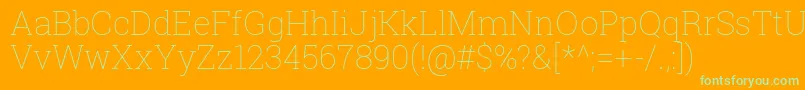 RobotoSlabThin Font – Green Fonts on Orange Background