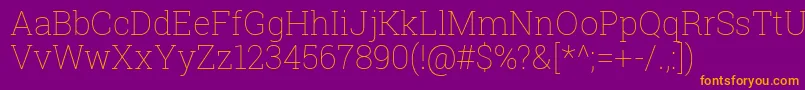 RobotoSlabThin Font – Orange Fonts on Purple Background