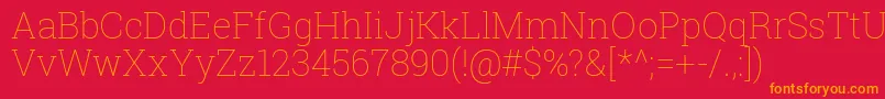RobotoSlabThin Font – Orange Fonts on Red Background