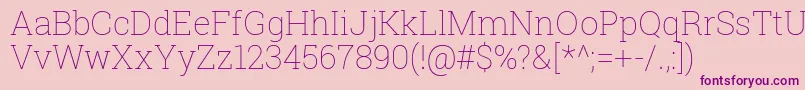 RobotoSlabThin Font – Purple Fonts on Pink Background