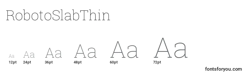 RobotoSlabThin Font Sizes