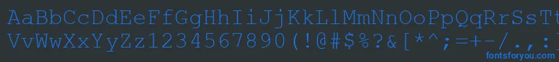 フォントWuzzy4 – 黒い背景に青い文字