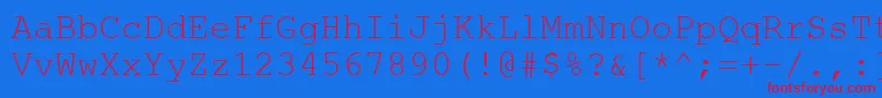 フォントWuzzy4 – 赤い文字の青い背景