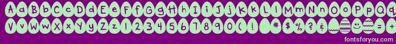 DjbEggsellent Font – Green Fonts on Purple Background