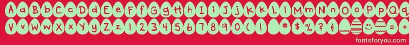 DjbEggsellent Font – Green Fonts on Red Background