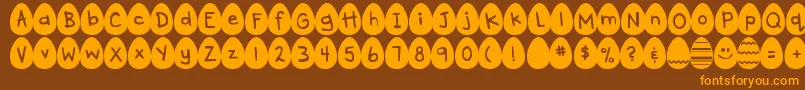 DjbEggsellent Font – Orange Fonts on Brown Background