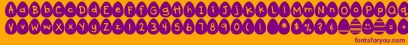 DjbEggsellent Font – Purple Fonts on Orange Background