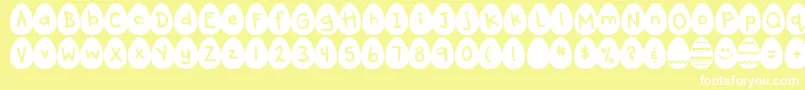 DjbEggsellent Font – White Fonts on Yellow Background