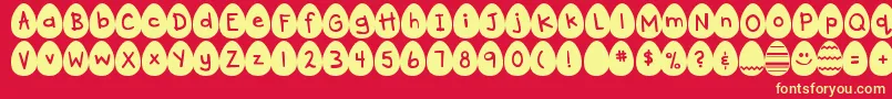 DjbEggsellent Font – Yellow Fonts on Red Background