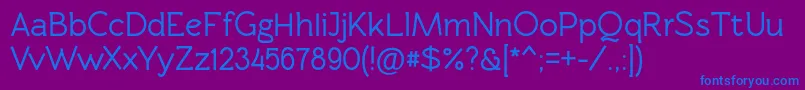 フォントRawengulkbold – 紫色の背景に青い文字