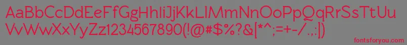 Rawengulkbold-Schriftart – Rote Schriften auf grauem Hintergrund