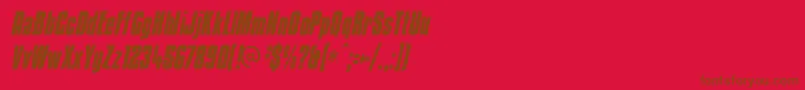 Kenycbi Font – Brown Fonts on Red Background