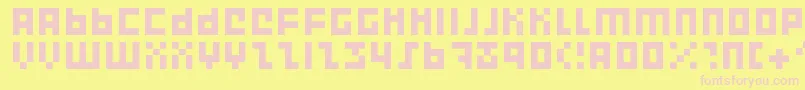 Execute2000 Font – Pink Fonts on Yellow Background