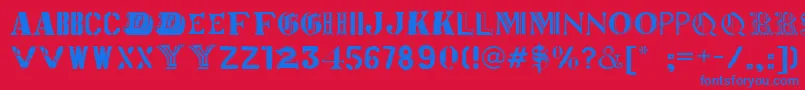 Worldtour Font – Blue Fonts on Red Background