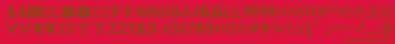 Worldtour Font – Brown Fonts on Red Background
