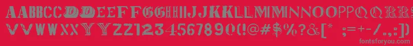 Worldtour Font – Gray Fonts on Red Background