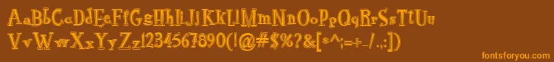 RocknrollTypoCollege Font – Orange Fonts on Brown Background