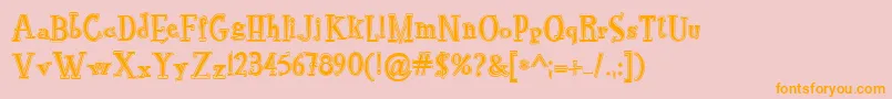 RocknrollTypoCollege Font – Orange Fonts on Pink Background