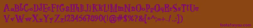 RocknrollTypoCollege Font – Purple Fonts on Brown Background