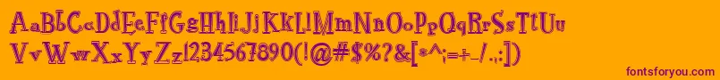 RocknrollTypoCollege Font – Purple Fonts on Orange Background