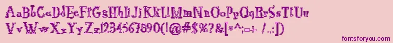 RocknrollTypoCollege Font – Purple Fonts on Pink Background