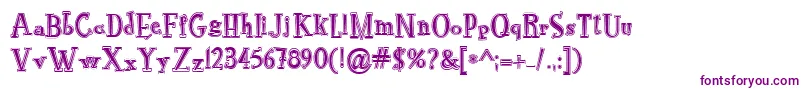 RocknrollTypoCollege Font – Purple Fonts on White Background