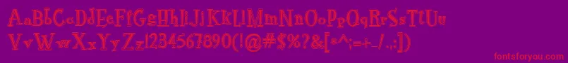 フォントRocknrollTypoCollege – 紫の背景に赤い文字