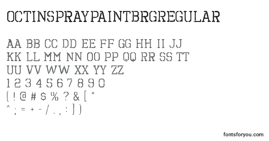 Schriftart OctinspraypaintbrgRegular – Alphabet, Zahlen, spezielle Symbole