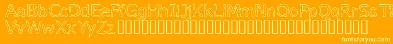 V Open  Font – Yellow Fonts on Orange Background