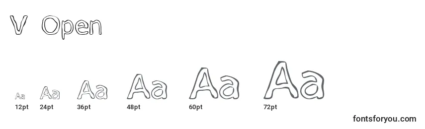 V Open  Font Sizes