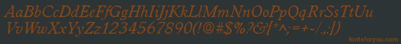 WorcesterItalic Font – Brown Fonts on Black Background