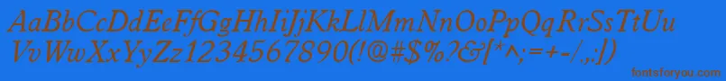 WorcesterItalic Font – Brown Fonts on Blue Background