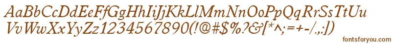WorcesterItalic Font – Brown Fonts on White Background