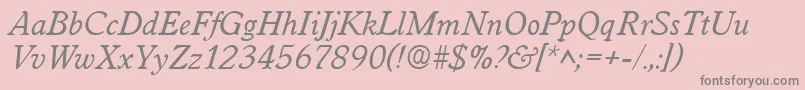 Lisätietoja WorcesterItalic-fontista WorcesterItalic-fontti – harmaat kirjasimet vaaleanpunaisella taustalla