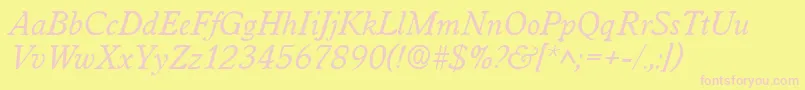 WorcesterItalic Font – Pink Fonts on Yellow Background