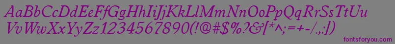 WorcesterItalic Font – Purple Fonts on Gray Background