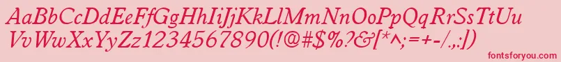WorcesterItalic Font – Red Fonts on Pink Background