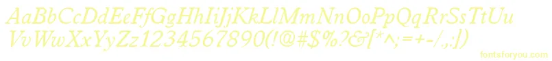 WorcesterItalic-Schriftart – Gelbe Schriften