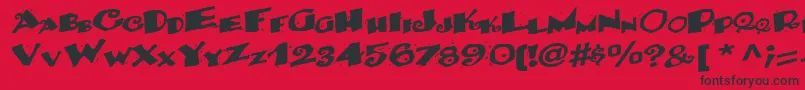 フォントBackRegularTtnorm – 赤い背景に黒い文字