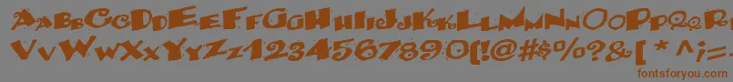 BackRegularTtnorm-Schriftart – Braune Schriften auf grauem Hintergrund