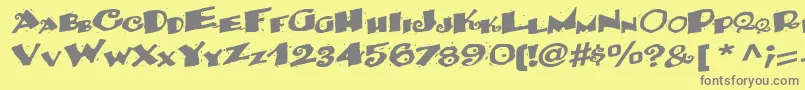 BackRegularTtnorm-Schriftart – Graue Schriften auf gelbem Hintergrund
