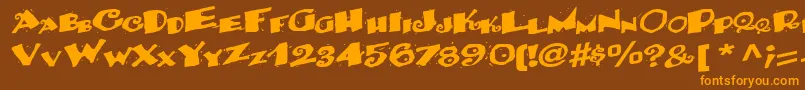 BackRegularTtnorm Font – Orange Fonts on Brown Background