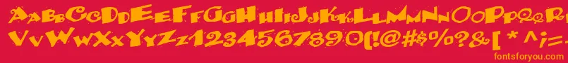 フォントBackRegularTtnorm – 赤い背景にオレンジの文字
