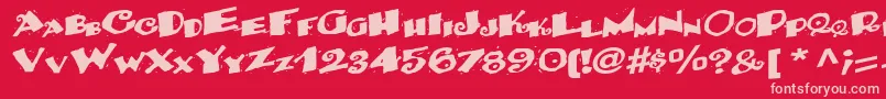 BackRegularTtnorm-Schriftart – Rosa Schriften auf rotem Hintergrund