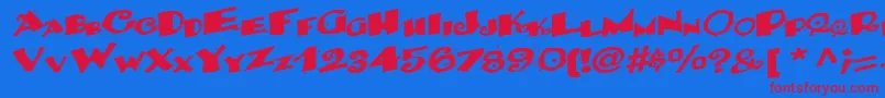 BackRegularTtnorm Font – Red Fonts on Blue Background