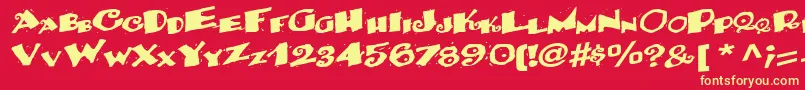 BackRegularTtnorm Font – Yellow Fonts on Red Background