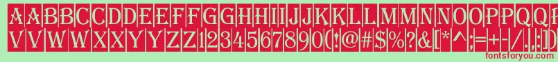 Algeri9 Font – Red Fonts on Green Background